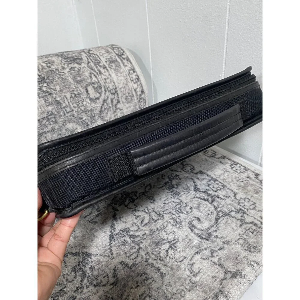 Vintage Coach Leather Nylon Laptop Tablet Case Bag in Black
